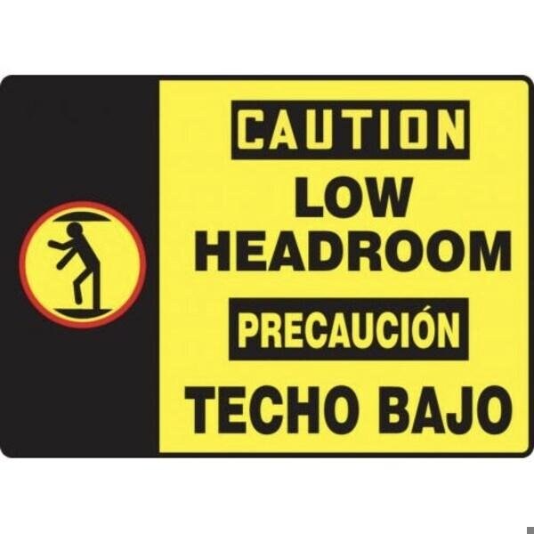 Accuform BILINGUAL OSHA CAUTION Safety Sign LOW SBMECR604MVP - main